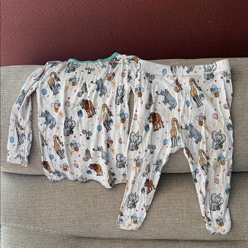 Kickee Pants White Animal Print Pajama Set